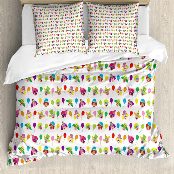 Abakuhaus Set Copripiumino Per Letto Singolo, Palloncini Colorati, Scena Divertente, Antiacaro, Adatto A Chi Soffre Di Allergie, Con Federa, 200 Cm X 200 Cm - 80 X 80 Cm, Multicolore-image