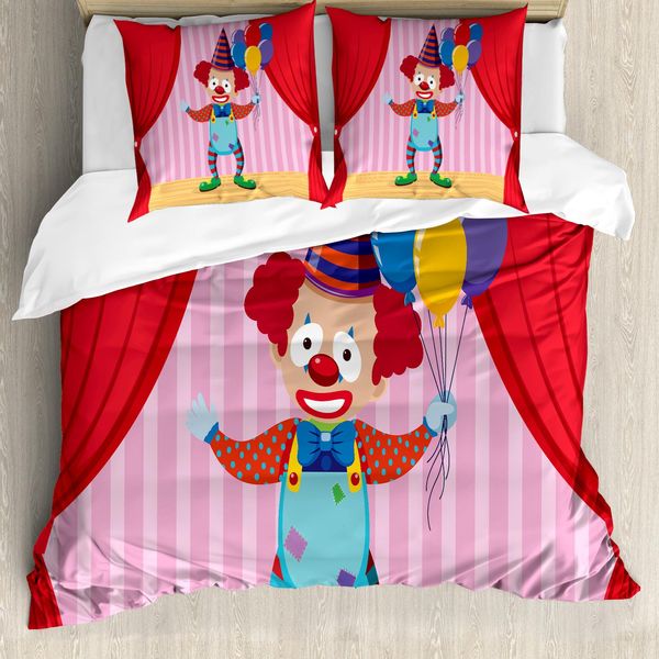 Abakuhaus Set Copripiumino Per Letto Singolo, Skurril Entertainer BüHne, Antiacaro, Adatto A Chi Soffre Di Allergie, Con Federa, 200 Cm X 200 Cm - 80 X 80 Cm, Rosa Scuro Multicolore-image