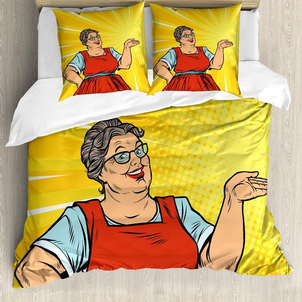 Abakuhaus Set Copripiumino Per Letto Singolo, Effetto Oma E Sunburst, Antiacaro, Adatto A Chi Soffre Di Allergie, Con Federa, 155 Cm X 220 Cm - 80 X 80 Cm, Senape Terra Giallo-image