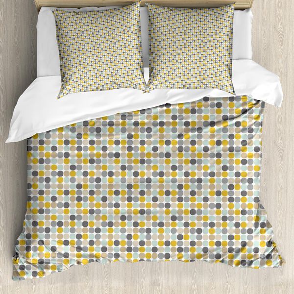 Abakuhaus Set Copripiumino Dai Colori Tenui Per Letti Singoli, Quadrati Arrotondati, Antiacaro, Adatto A Chi Soffre Di Allergie, Con Federa, 155 Cm X 220 Cm - 80 X 80 Cm, Multicolore-image