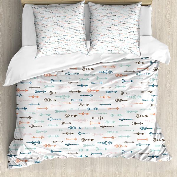 Abakuhaus Set Copripiumino Per Letti Singoli, Ispirazione Boema E Azteca, Antiacaro, Adatto A Chi Soffre Di Allergie, Con Federa, 200 Cm X 200 Cm - 80 X 80 Cm, Multicolore-image