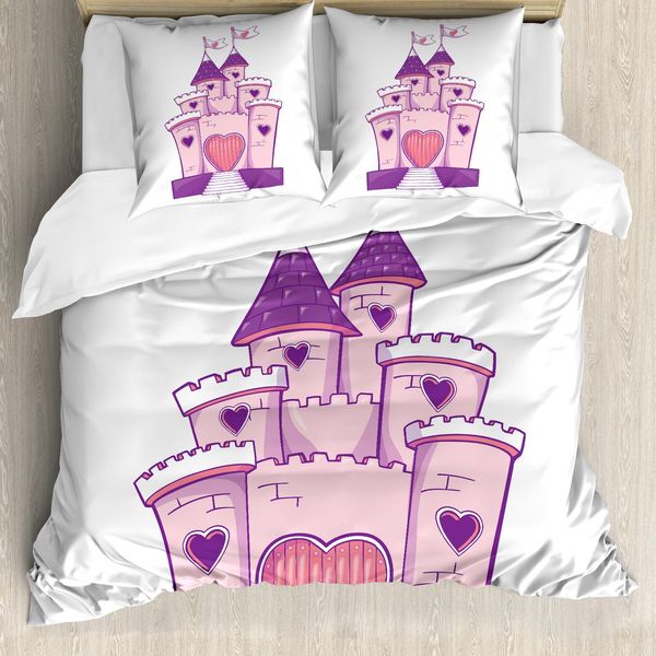 Abakuhaus Set Copripiumino Per Letto Singolo, FröHlich Dreamy Festung, Antiacaro, Adatto A Chi Soffre Di Allergie, Con Federa, 200 Cm X 200 Cm - 80 X 80 Cm, Rosa Pallido-image