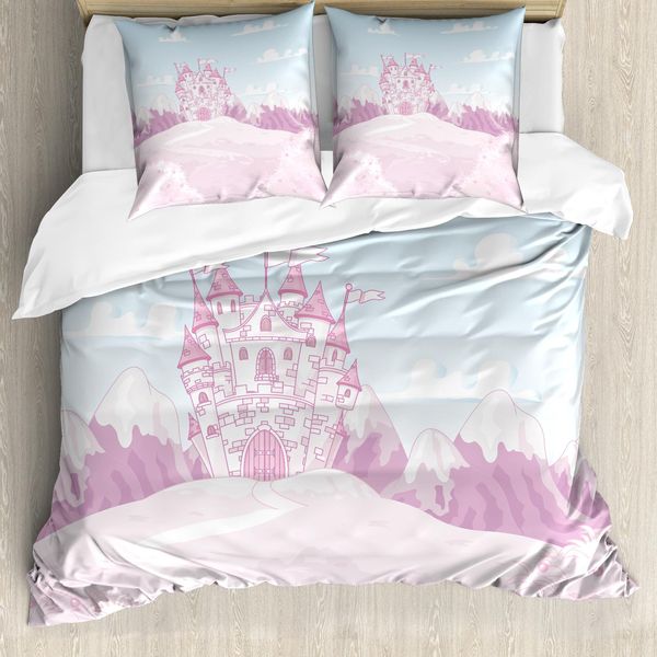Abakuhaus Set Copripiumino Per Letto Singolo, Magi ChâTeau Kunst, Antiacaro, Adatto A Chi Soffre Di Allergie, Con Federa, 200 Cm X 200 Cm - 80 X 80 Cm, Azzurro Pallido Malva-image