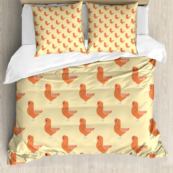 Abakuhaus Set Copripiumino Per Letto Singolo, Haustierweg Symmetry, Antiacaro, Adatto A Chi Soffre Di Allergie, Con Federa, 155 Cm X 220 Cm - 80 X 80 Cm, Giallo Salmone-image