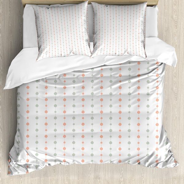 Abakuhaus Set Copripiumino Astratto Per Letti Singoli, Linee Circolari Semplici E Moderne, Antiacaro E Anallergico Con Federa, 200 Cm X 200 Cm - 80 X 80 Cm, Pale Sage Green Pearl-image