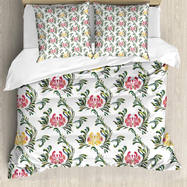 Abakuhaus Set Copripiumino Per Letto Singolo, Motivo Floreale, Antiacaro, Adatto A Chi Soffre Di Allergie, Con Federa, 155 Cm X 220 Cm - 80 X 80 Cm, Multicolore-image