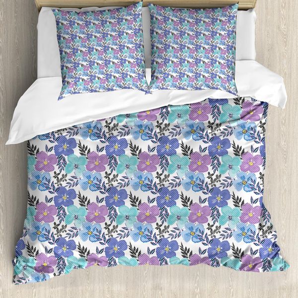 Set Copripiumino Abakuhaus Per Letti Singoli, Morbido Motivo Floreale Primaverile, Antiacaro E Anallergico, Con Federa, 200 Cm X 200 Cm - 80 X 80 Cm, Multicolore-image