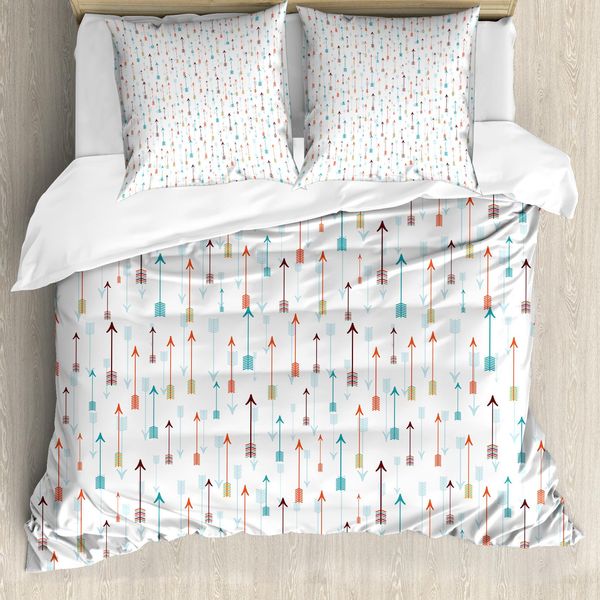 Set Copripiumino Abakuhaus Per Letti Singoli, Hipster Old Times Elements, Antiacaro, Adatto A Chi Soffre Di Allergie, Con Federa, 155 Cm X 220 Cm - 80 X 80 Cm, Multicolore-image