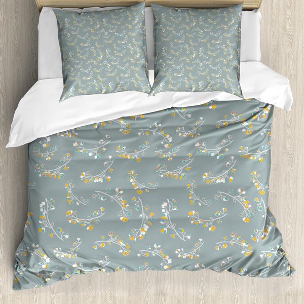 Abakuhaus Set Copripiumino Botanico Per Letti Singoli, Tema Giardino Estivo, Antiacaro, Adatto A Chi Soffre Di Allergie, Con Federa, 155 Cm X 220 Cm - 80 X 80 Cm, Multicolore-image