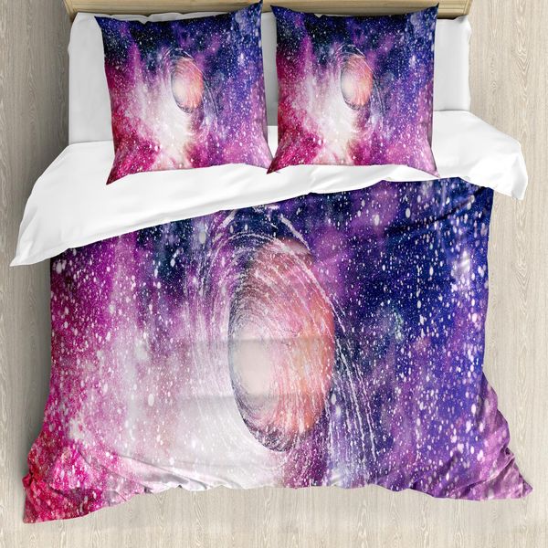 Abakuhaus Set Copripiumino Astral Per Letti Singoli, Vivid Galactic Kunst, Antiacaro, Adatto A Chi Soffre Di Allergie, Con Federa, 155 Cm X 220 Cm - 80 X 80 Cm, Multicolore-image
