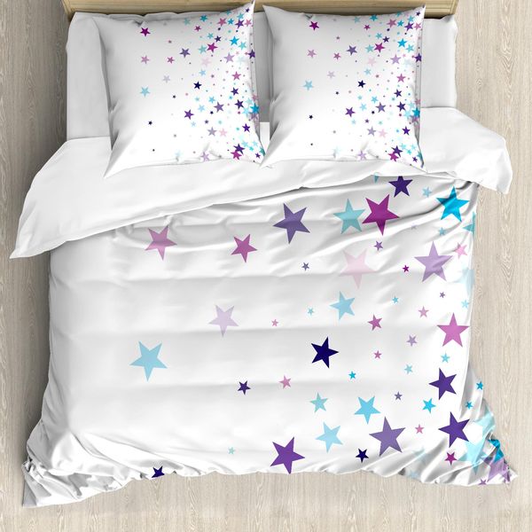 Set Copripiumino Abakuhaus Sterne Per Letti Singoli, Antiacaro, Adatto A Chi Soffre Di Allergie, Con Federa, 200 Cm X 200 Cm - 80 X 80 Cm, Multicolore-image