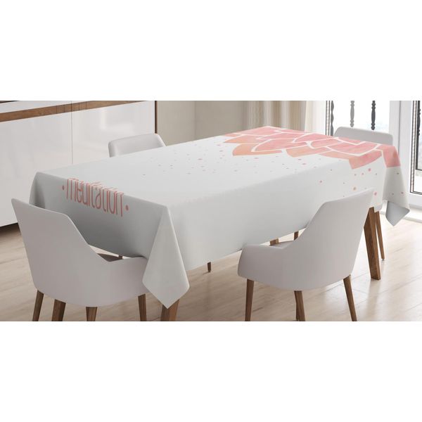 Abakuhaus Tovaglia Spirituale, Meditazione Fiore Di Loto, Impermeabile Lavabile Con Colori Chiari E Visibili Che Non Sbiadiscono Personalizzata, 140 X 240 Cm, Grigio Bianco-image