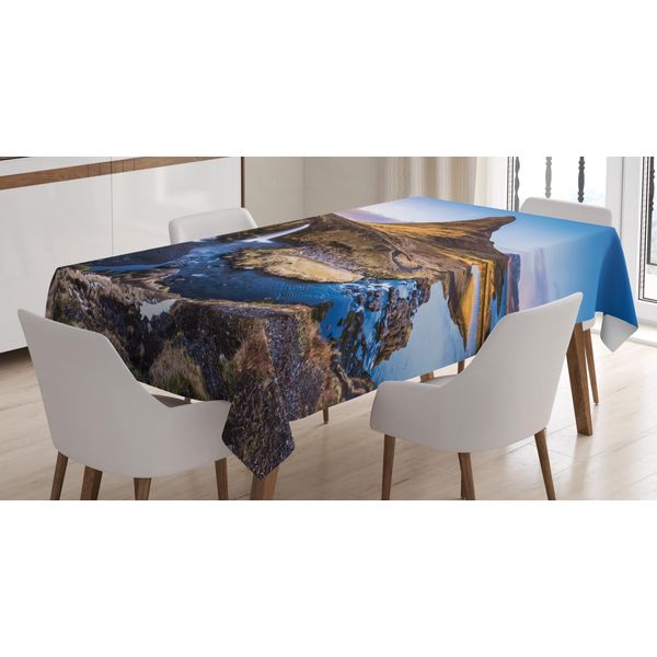 Abakuhaus Tovaglia Paesaggio, Kirkufjell Berg Kunst, Resistente Allo Sporco Con Tecnologia Di Stampa All'avanguardia, Lavabile, Colori Chiari, 140 X 200 Cm, Multicolore-image