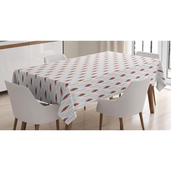 Abakuhaus Tovaglia In Tessuto, Motivi Ondulati In Stile BohéMien, Stampa Personalizzata, Colori Vivaci Che Non Sbiadiscono, Lavabile Per Uso Esterno, 140 X 240 Cm, Multicolore-image