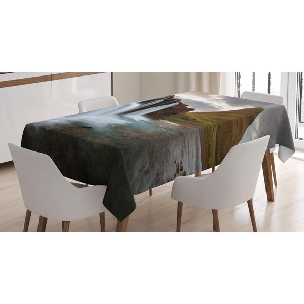 Abakuhaus Tovaglia Island, Nuvoloso Cascata Vulcano, Resistente Allo Sporco Facile Da Pulire Lavabile Stampa Con Colori Chiari Senza Scolorimento, 140 X 200 Cm, Taupe Fawn-image