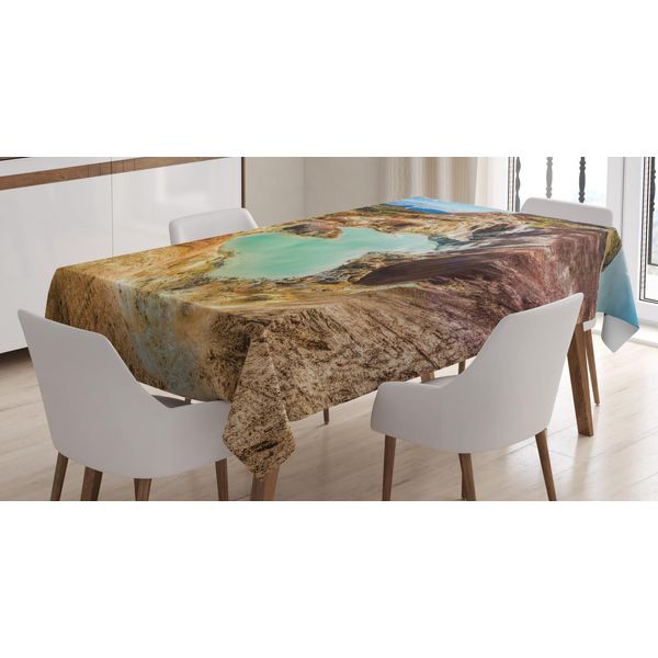 Abakuhaus Tovaglia Island, Stagno In Una Zona Vulcanica, Stampa Personalizzata Colori Chiari Senza Scolorimento Lavabile Per Esterni, 140 X 240 Cm, Fawn Verde Mandorla-image