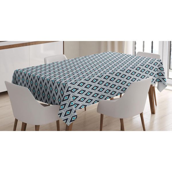 Abakuhaus Tovaglia Geometrica, Forme Moderne A Rombi, Resistente Allo Sporco, Facile Da Pulire, Lavabile, Stampa Con Colori Chiari Che Non Sbiadiscono, 140 X 200 Cm, Multicolore-image
