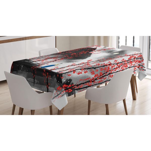Abakuhaus Tovaglia Cinese, Mystic Nuvoloso Notturno, Stampa Personalizzata Colori Chiari Senza Scolorimento Lavabile Per Esterni, 140 X 200 Cm, Vermiglio Grigio Scuro-image