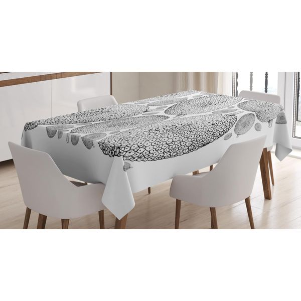 Abakuhaus Tovaglia Jackfruit, Frutta Esotica Matura, Resistente Allo Sporco Con Tecnologia Di Stampa All'avanguardia Lavabile Colori Chiari, 140 X 200 Cm, Grigio Antracite E Bianco-image