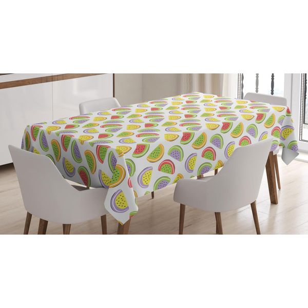 Abakuhaus Tovaglia Con Motivo Anguria, Fette Di Frutta Tropicale, Impermeabile, Lavabile, Colori Vivaci Che Non Sbiadiscono, Personalizzata, 140 X 200 Cm, Multicolore-image
