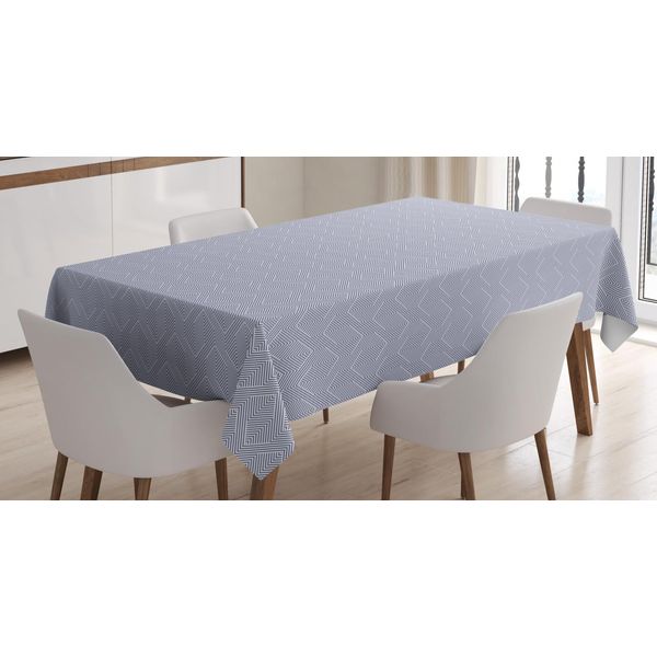 Abakuhaus Tovaglia Astratta, Serie Moderna Zigzag, Stampa Con Colori Chiari Che Non Sbiadiscono Lavabile Per Interni O Esterni, 140 X 200 Cm, Ceil Blu Bianco-image