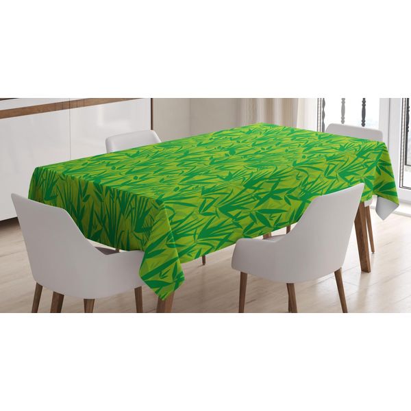 Abakuhaus Tovaglia Stampata In Bambù, Fogliame Asiatico, Adatta Per Interni Ed Esterni Lavabile Stampa Colori Chiari Nessuno Sbiadimento, 140 X 240 Cm, Verde Felce Verde Lindo-image