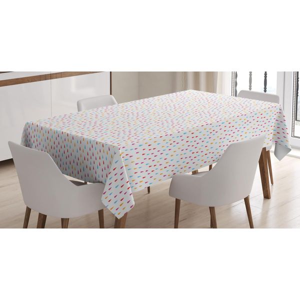 Abakuhaus Tovaglia Astratta, Colori Allegri Gocce Di Pioggia, Stampa Con Colori Vivaci Che Non Sbiadiscono Lavabile Per Uso Interno O Esterno, 140 X 240 Cm, Corallo Scuro Arancione Pallido-image
