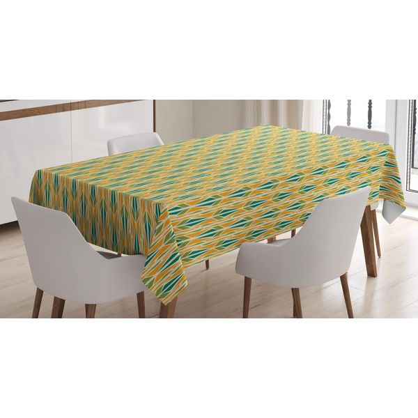 Abakuhaus Tovaglia Astratta, Simplistic Tribal, Stampa Personalizzata Con Colori Vivaci Lavabile Impermeabile Non Sbiadisce, 140 X 200 Cm, Verde Acqua Lime-image