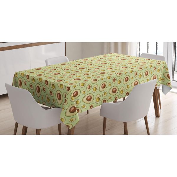 Abakuhaus Tovaglia Con Motivi Frutta, Avocado Doodle Rotondo, Impermeabile, Lavabile, Colori Vivaci Che Non Sbiadiscono, Personalizzata, 140 X 200 Cm, Multicolore Verde-image