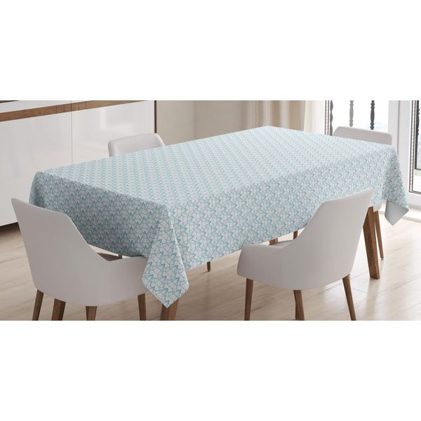 Abakuhaus Tovaglia Astratta, Esagoni Semplici Ripetuti, Stampa Con Colori Chiari Che Non Sbiadiscono, Lavabile Per Interni O Esterni, 140 X 200 Cm, Pale Seafoam E Bianco-image