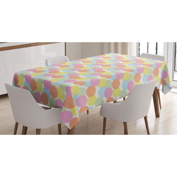 Abakuhaus Tovaglia Geometrica, Motivi Circolari Pastello, Resistente Allo Sporco, Facile Da Pulire, Lavabile, Stampa Con Colori Chiari Che Non Sbiadiscono, 140 X 240 Cm, Multicolore-image