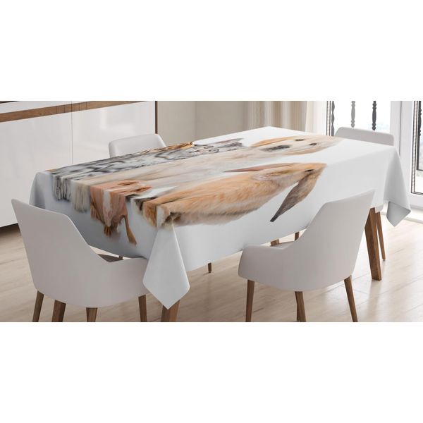 Tovaglia Abakuhaus Con Animali, Gallo, Gattino, Cucciolo, Coniglietto, Stampa Personalizzata Con Colori Vivaci, Lavabile, Impermeabile, Non Sbiadisce, 140 X 240 Cm, Multicolore-image
