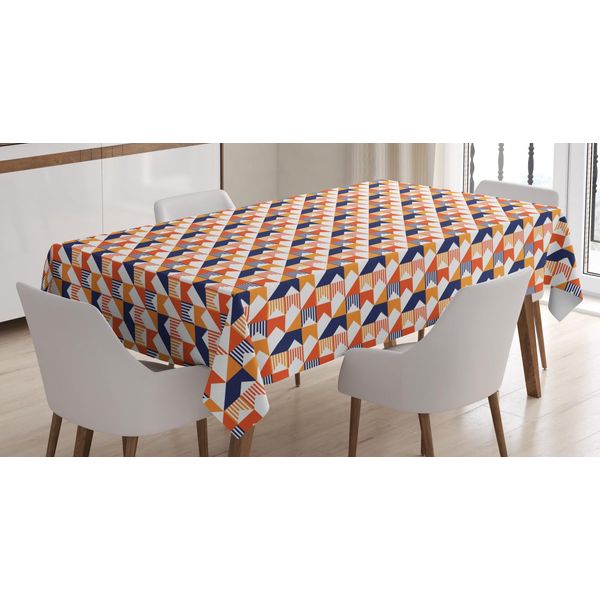 Abakuhaus Tovaglia Astratta, Motivi Vintage Diagonali, Facile Da Pulire, Lavabile, Resistente Allo Sporco E Con Colori Chiari, Stampa Di Alta Qualità, 140 X 240 Cm, Multicolore-image