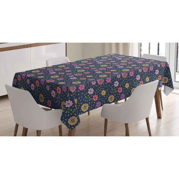 Abakuhaus Tovaglia Con Motivi Floreali, Disegnata A Mano Con Motivi Floreali, Stampa Con Colori Vivaci Che Non Sbiadiscono, Lavabile Per Uso Interno O Esterno, 140 X 240 Cm, Multicolore-image