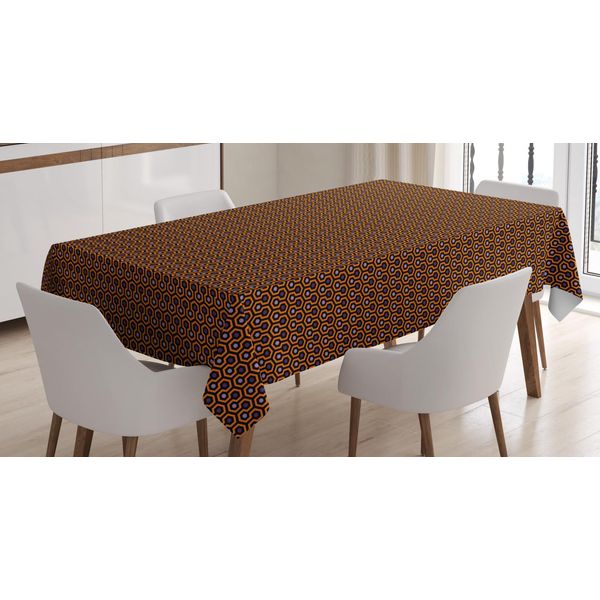 Abakuhaus Tovaglia Astratta, Esagoni A Nido D'ape, Stampa Personalizzata Con Colori Vivaci Lavabile Impermeabile Non Sbiadisce, 140 X 200 Cm, Arancione Coke Grigio-image