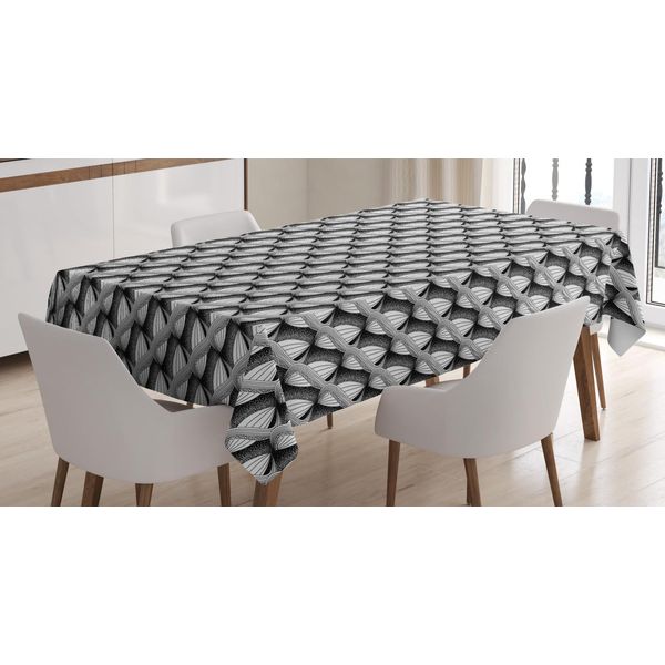 Abakuhaus Tovaglia Astratta, Illustrazione Moderna A Vortice, Adatta Per Interni Ed Esterni Lavabile Stampa Colori Chiari Nessuno Sbiadimento, 140 X 240 Cm, Grigio Antracite E Bianco-image