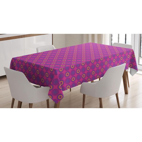 Abakuhaus Tovaglia Astratta, Spirali Circolari Vivaci, Stampa Personalizzata Con Colori Chiari Lavabile Impermeabile Non Sbiadisce, 140 X 200 Cm, Rosa Shocking Blu Reale-image