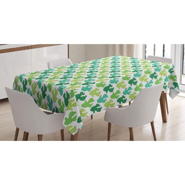 Abakuhaus Tovaglia Succosa, Cactus Spikes, Facile Da Pulire Lavabile Resistente Allo Sporco E Con Colori Chiari Stampa Di Alta Qualità, 140 X 240 Cm, Verde Scuro Seafoam-image