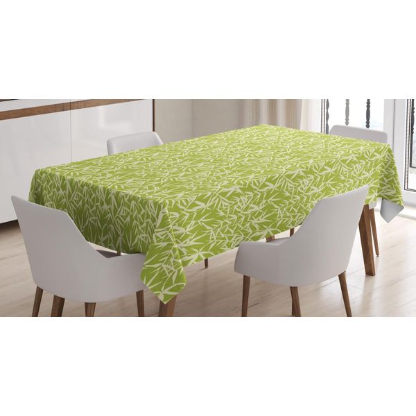 Abakuhaus Tovaglia Stampata In Bambù, Zen Botanical Artsy, Adatta Per Interni Ed Esterni Lavabile Stampa Colori Chiari Nessuno Scolorimento, 140 X 200 Cm, Verde Mela Giallo Chiaro-image