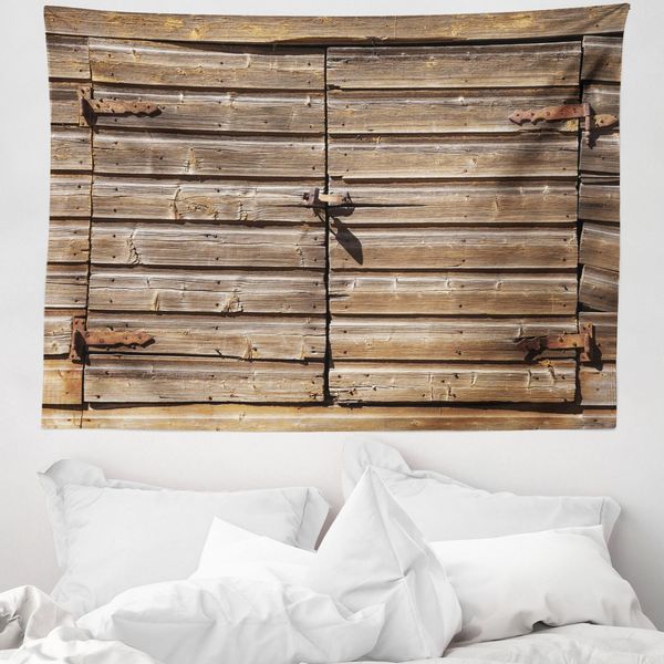 Abakuhaus Arazzo Rustico, Fattoria Vintage Abbandonata In Morbido Tessuto Microfibra Lavabile Senza Scolorimento Stampa Digitale, 150 X 110 Cm, Marrone-image
