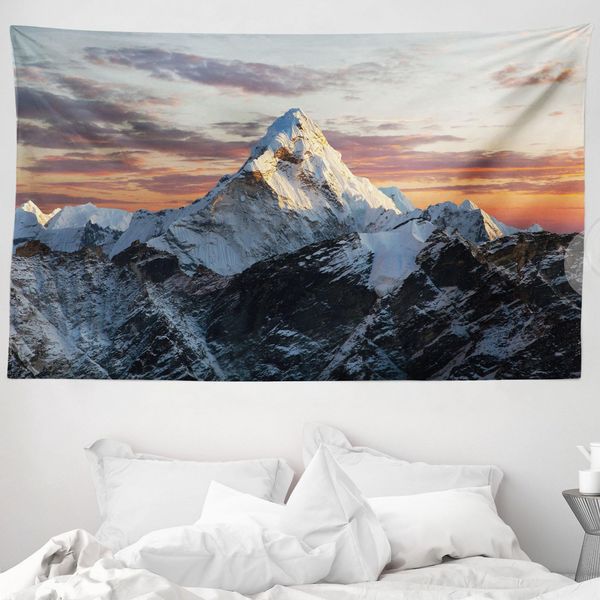 Abakuhaus Arazzo Colorato, Monte Nepal Everest In Morbido Tessuto Microfibra Lavabile Senza Scolorimento Stampa Digitale, 230 X 140 Cm, Multicolore-image
