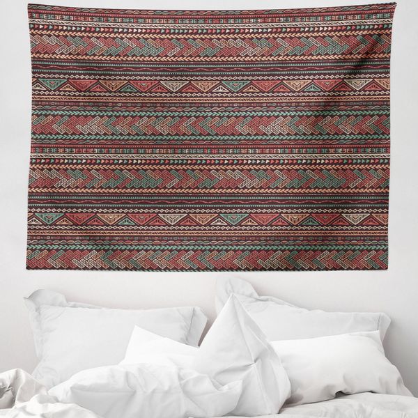 Abakuhaus Boho Arazzo, Motivi Latinoamericani In Morbido Tessuto Microfibra Lavabile Senza Scolorimento Stampa Digitale, 150 X 110 Cm, Multicolore-image