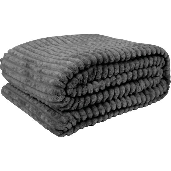 Xxl Coperta Soffice In Microfibra Con Aspetto A Coste "Flanella"", Grande Coperta Morbida Per Le Coccole, Soffice Coperta Da Divano"-image