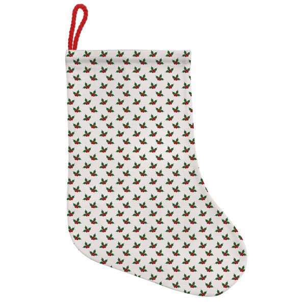 Abakuhaus Natale Stivali Di Babbo Natale Da Appendere Calze Di Natale, Bacche Di Agrifoglio, Calza Di Natale Da Appendere, 25X35 Cm, Rosso, Verde, Bianco-image