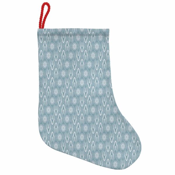 Abakuhaus Astratto Stivali Di Babbo Natale Da Appendere Calze Natalizie, Motivi Floreali Giapponesi, Calza Natalizia Da Appendere, 35X50 Cm, Verde Acqua Pallido Blu Cadetto-image