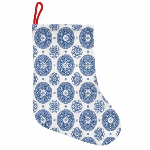 Abakuhaus Calze Natalizie Vintage Da Appendere, Blu Vintage Francese, Calze Natalizie Da Appendere, 25X35 Cm, Blu E Bianco-image
