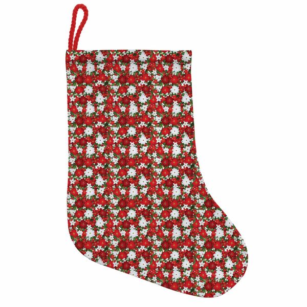 Abakuhaus Natale Stivali Di Babbo Natale Da Appendere Calze Natalizie, Agrifoglio E Vischio, Calza Natalizia Da Appendere, 35X50 Cm, Bianco Rosso Verde-image