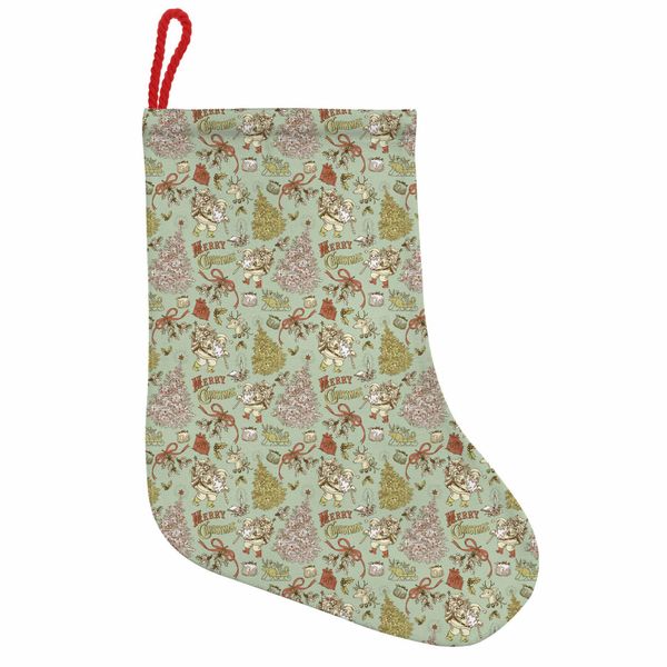 Abakuhaus Natale Stivali Di Babbo Natale Da Appendere Calze Di Natale, Babbo Natale Vintage, Calza Di Natale Da Appendere, 25X35 Cm, Corallo Scuro Verde Menta-image