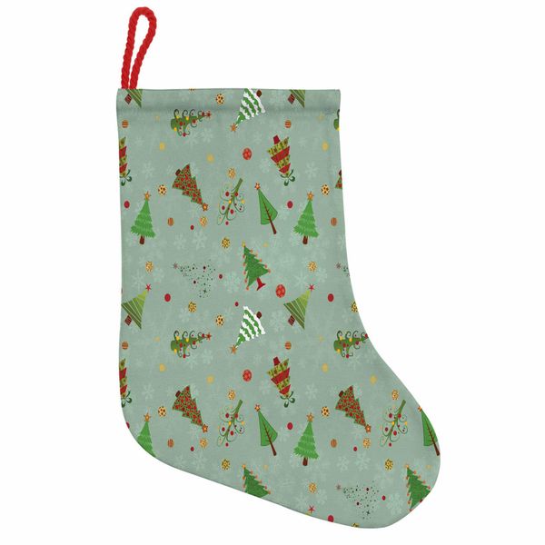 Abakuhaus Natale Stivali Di Babbo Natale Da Appendere Calze Natalizie, Motivo Natalizio Con Alberi, Calze Natalizie Da Appendere, 35X50 Cm, Multicolore-image