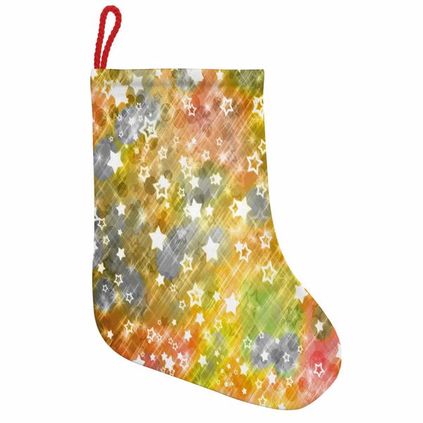 Abakuhaus Natale Stivali Di Babbo Natale Da Appendere Calze Di Natale, Stelle Di Natale Grunge, Calza Di Natale Da Appendere, 25X35 Cm, Multicolore-image